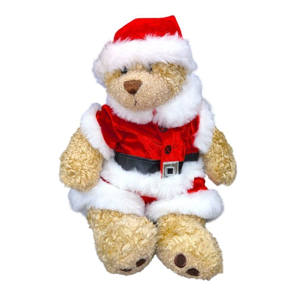 Build-A-Bear Santa Bear Christmas Plush Red Velvet Suit Holiday Teddy BAB